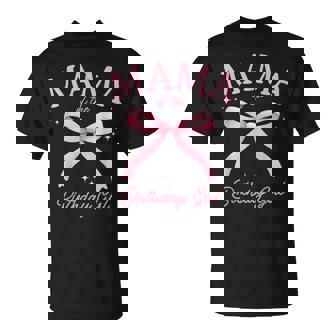 Mama Of The Birthday Girl Coquette Bow Matching Family T-Shirt | Seseable UK