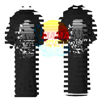 Mama Pit Crew Race Car Checkered Flag Racing Mom Motorsport T-Shirt | Mazezy