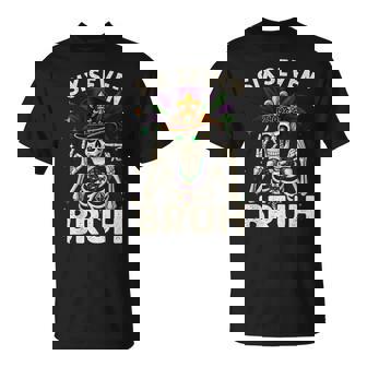Mardi Gras Sugar Skull Skeleton Six Seven Bruh Meme Slang T-Shirt | Mazezy