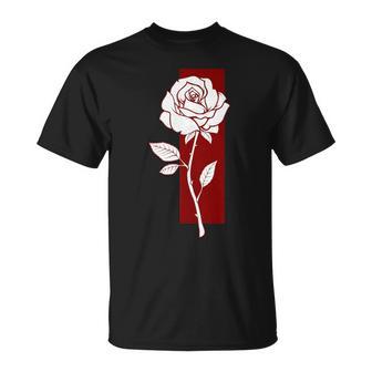 Maroon Red Burgundy Distressed Color Bar Rose Maroon T-Shirt | Seseable UK