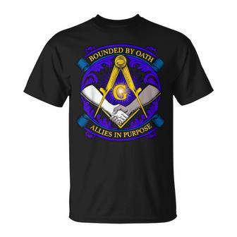 Masonic Symbol With Allies In Purpose Oath Freemason S&C T-Shirt | Mazezy