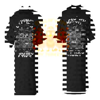 Matching Family Chillin With My Turkeys Thanksgiving Fall T-Shirt | Seseable CA