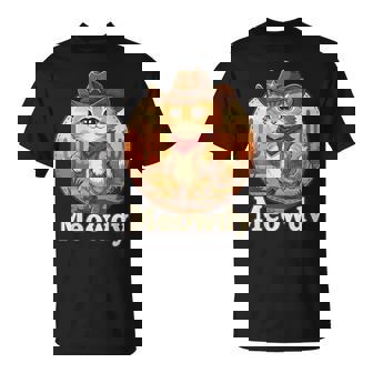 Meowdy Cat Cowboy Hat Vintage Wild West Western Pun T-Shirt - Thegiftio