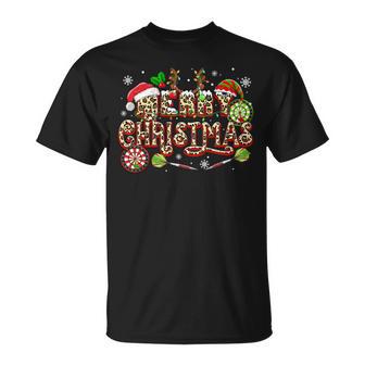 Merry Christmas Leopard Costume Elf Santa Dart Equipment T-Shirt | Mazezy
