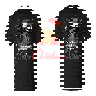 Merry Christmas Women Pray Afro African Christian Xmas T-Shirt | Mazezy