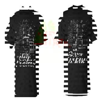 Merry Truckmas Trucker Christmas Men Women Girls Boys Kids T-Shirt | Mazezy