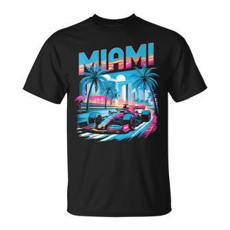 Miami Racing Race Car Racer Driver T-Shirt - Thegiftio UK