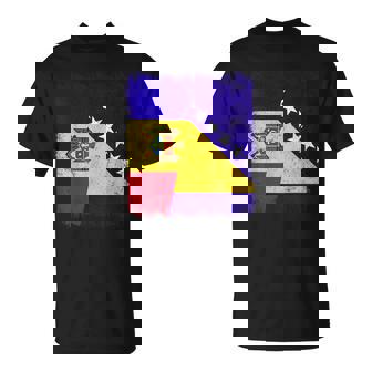 Moldova Bosnia And Herzegovina Half Flag T-Shirt | Mazezy