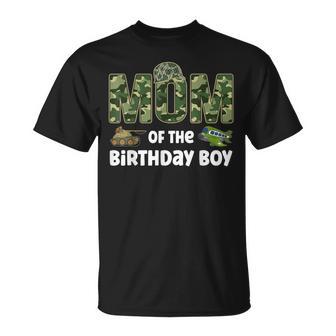 Mom Of The Birthday Boy Army Camouflage Birthday Party T-Shirt - Thegiftio UK