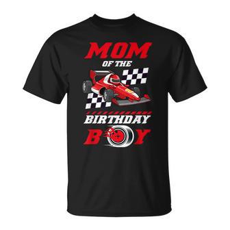 Mom Of The Birthday Boy Pit Crew Race Car Matching Family T-Shirt - Thegiftio