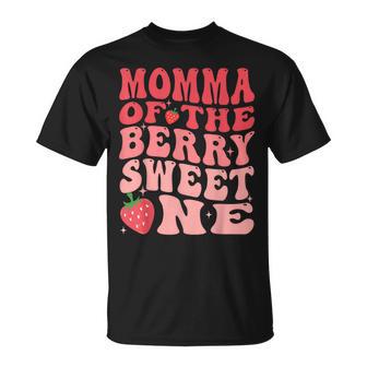 Momma Of The Berry Sweet One 1St Birthday Strawberry T-Shirt - Thegiftio UK