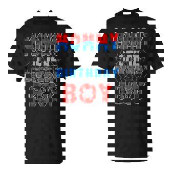 Mommy Of The Birthday Boy Family Spider Web Birthday Party T-Shirt | Seseable FR