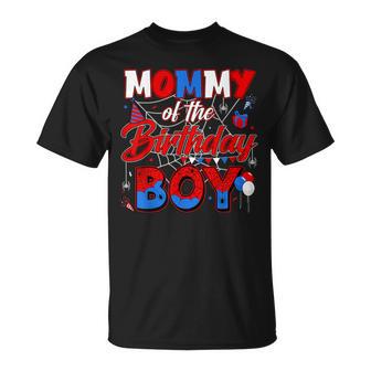 Mommy Of The Birthday Boy Spiders Birthday Theme Family T-Shirt | Mazezy