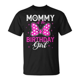 Mommy Of The Birthday Girl Cute Pink Bow Family Matching T-Shirt | Mazezy