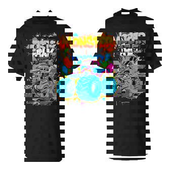 Monster Truck Birthday Party Retro Monster Trucks T-Shirt - Monsterry