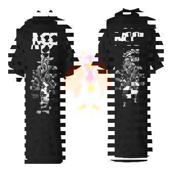 Moo Turkey Sarcastic Thanksgiving T-Shirt | Mazezy