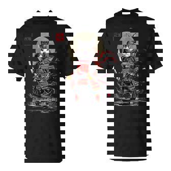 Moonlit Cat Samurai – Mystical Japanese Warrior T-Shirt | Mazezy