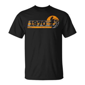 Motorcycle Vintage 1970 Birthday Motorbike Motorcross T-Shirt | Mazezy