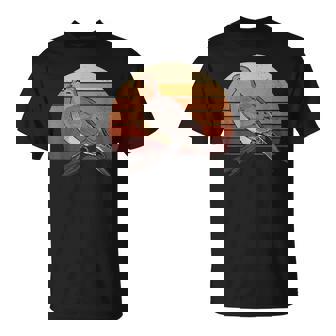 Mourning Dove Bird Lover Vintage Retro Sunset Bird Watching T-Shirt - Thegiftio