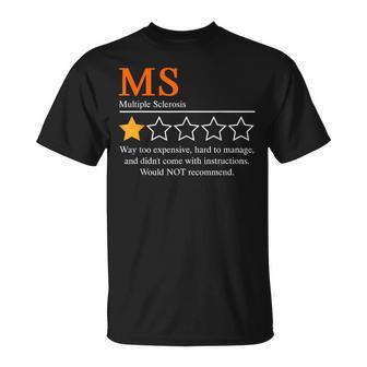 Multiple Sclerosis Ms Awareness 2025 Not Recommend One Star T-Shirt - Thegiftio UK