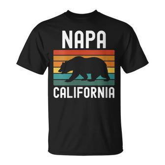 Napa California Bear Wine Country Tasting Valley Lover Retro T-Shirt | Mazezy