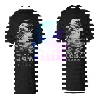 Nassau Bahamas Hibiscus Flowers Beach Surfer Souvenir T-Shirt | Mazezy