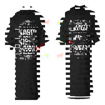 Naughty Nice Swedish Sweden Christmas Holiday Dala Horse T-Shirt | Mazezy