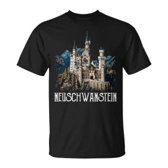 Neuschwanstein Deutschland Germany Small Black T-Shirt - Thegiftio UK