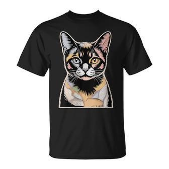 Newspaper Art European Burmese Cat T-Shirt - Monsterry
