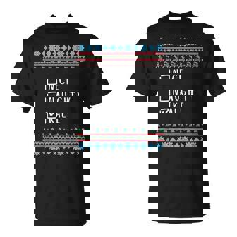 Nice Naughty Kale Christmas Ugly Sweater Style Tank Top T-Shirt | Mazezy