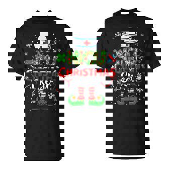 NICU Christmas Crew Colorful Floral Costume Elf Nurse Job T-Shirt | Mazezy