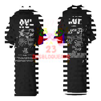 Nivel 23 Desbloqueado Gamer 23 Años Hombre Nivel 23 Unlocked Camiseta unisex - Regaloses