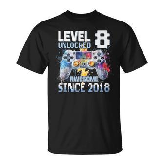 Nivel 8 Desbloqueado Cumpleaños Niño 8Vo Desbloqueadoideojuego Camiseta unisex - Regaloses