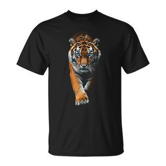 NMal Tiger Tier Grafik Blaue Augen Illustration Tiger T-Shirt - Geschenkecke