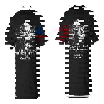 No Kings In America Since 1776 Distressed Usa Flag Vintage T-Shirt | Seseable UK