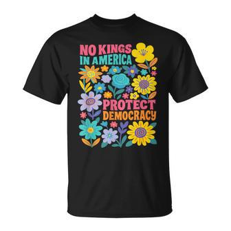 No Kings In America We The People Retro Boho Floral Lovers T-Shirt - Seseable