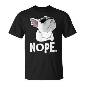Nope Frenchie Bulldog Francese Bianco Bulldog Maglietta - Novitaregali