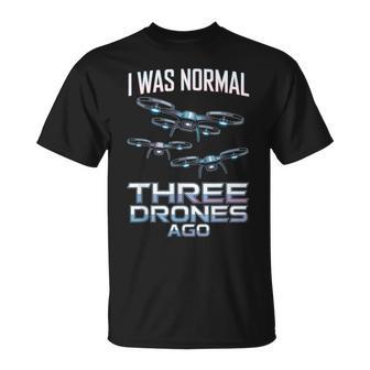 Normal Three Drones Operator Pilot RC Quadcopter Fly Drone T-Shirt | Mazezy