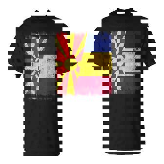 North Macedonia Romania Half Flag Macedonian Romanian T-Shirt | Mazezy