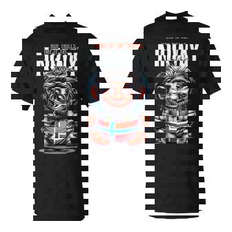 Norway Troll Flag Norse Adventure Travel Outdoor Scandinavia T-Shirt - Thegiftio