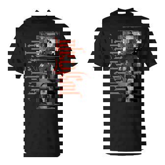 Nosferatu Gothic Horror Collage Black Small Short Sleeve Classic Fit T-Shirt | Mazezy