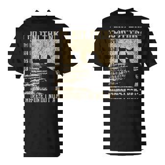 I Do Not Think Therefore I Do Not Am Retro Goth Cat T-Shirt | Mazezy