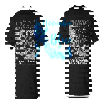 In November We Wear Blue Butterflies Diabetes Awareness T-Shirt | Mazezy