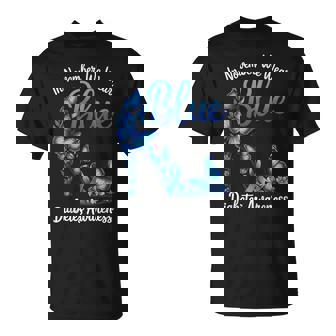 In November We Wear Blue Diabetes Awareness Heart Product T-Shirt | Mazezy