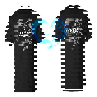 In November We Wear Blue Love Heart Diabetes Awareness T-Shirt | Mazezy