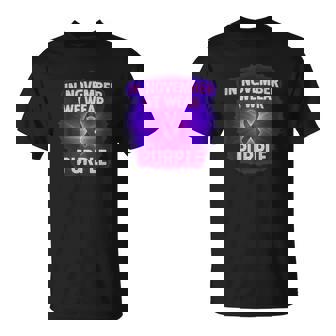 In November We Wear Purple Epilepsy Awareness Month Ribbon T-Shirt | Mazezy