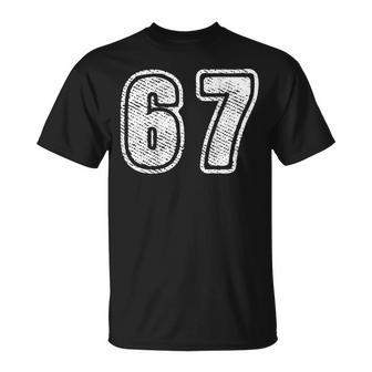 Number 67 On Back Big Bold 67 Team Group Player Matching T-Shirt - Thegiftio