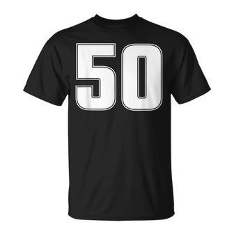 Número 50 Del Equipo Deportivo De Cincuenta Años 50 Camiseta unisex - Regaloses