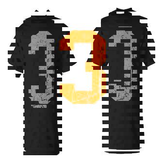 Número De Equipo Deportivo Naranjaintage 3 In Mangas Camiseta unisex - Regaloses