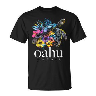 Oahu Hawaii Sea Turtle Hawaiian Surfer Souvenir T-Shirt - Thegiftio UK